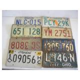 (8) Vintage Out of State License Plates