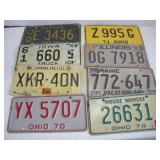 (8) Vintage Out of State License Plates