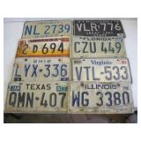 (8) Vintage Out of State License Plates