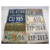 (8) Vintage Out of State License Plates