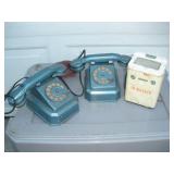 (2) Vintage Metal Toy Talking Phones & Metal Jr.