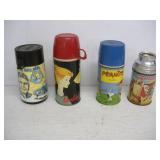 (4) Vintage Lunchbox Thermoses