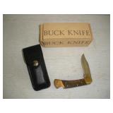 Buck Knife 112 w/Leather Sheath  2 1/2 locking