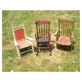 (3) Childs Rocking Chairs