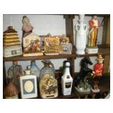 Decanters - contents of 3 shelves