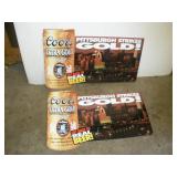 (2) Coors Extra Gold Metal Signs  29x19 inches