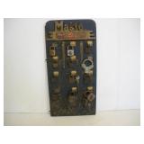 Vintage Master Lock Display  12x24 inches