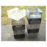 (10) Plastic Crates  14x14x6 inches