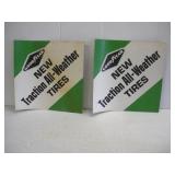 (2) Vintage Goodyear Cardboard Signs  14x14