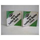 (2) Vintage Goodyear Cardboard Signs  14x14