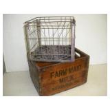 Wood & Metal Milk Crates