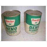 Vintage Sinclair "Dino" Flattop Oil Cans -