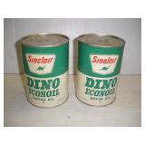 Vintage Sinclair "Dino" Flattop Oil Cans -