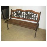 4ft Wrought Iron & Wood Bench