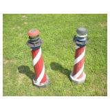 (2) Lighthouse Solar Lights  30 inches tall