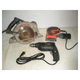 3/8 Drill, Sander & Circular Saw