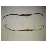 (2) Wood Long Bows   Bear & Apex - 55 inches