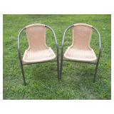 (2) Resin Wicker Patio Chairs