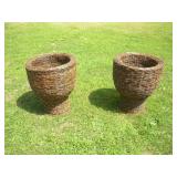 (2) Wicker Planters  23x25 inches