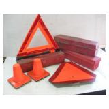 (9) Triangle Flares, (2) Fender Cones & Fanny