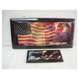 (2) Snap-On Clocks  largest 23x11 inches