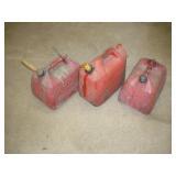 (3) 5 Gallon Plastic Gas Cans