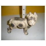 CAST METAL 4 INCH TALL BULL DOG BANK