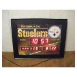 STEELERS SCORE BOARD DIGITAL CLOCK 22X17