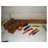KNIFE SHARPNER STONE-TAPE MEASURE-UTILITY KNIFES-L