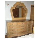 MARBLE TOP TRIPLE DRESSER w/MIRROR 72X23X40/88