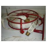 50 FT 2 INCH SUMP PUMP/FIRE HOSE W/REEL & MOUNT BK