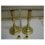 2- 8 INCH TALL BALDWIN BRASS CANDLE STICK HOLDERS
