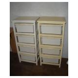 2 WOOD 4 DRAWER ORGANIZERS 18X14X39