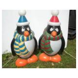 (2) 24 INCH BLOW MOLD PENQUINS