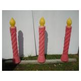 (3) 36 INCH BLOW MOLD CANDLES
