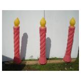 (3) 36 INCH BLOW MOLD CANDLES