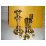 (3) BALDWIN BRASS CANDLE STICK HOLDERS