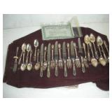 VINTAGE R & R SILVER PLATE FLATWARE SET
