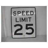 ALUMINIUM 25 MILES PER HOUR SPEED LIMIT SIGN