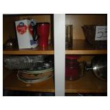 ASSORTED DISHES, TEA CUPS - CONTENTS OF LOWER