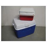 (2) RUBBERMAID COOLERS  LARGEST 16X12X13