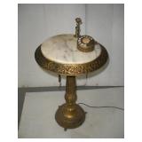 VINTAGE ROTARY PHONE STAND OKI  BRASS W/MARBLE