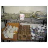 GLASSWARE & CHINA - CONTENTS OF 2 SHELVES