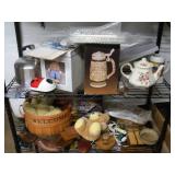 ASSORTED HOUSEHOLD ITEMS - CONTENTS OF 2 SHELVES