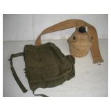 MILITARY CANTEEN & GAS MASK BAG