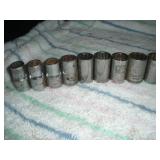 9PCS-1/2 DRIVE CRAFTSMAN METRIC SOCKETS 11 TO 19MM