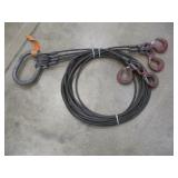 20FT 4 LEG BRIDAL WIRE ROPE SLING  1/2 INCH THICK