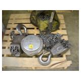 CYCLONE 10 TON CHAIN HOIST W/MULTIPLE FT OF CHAIN