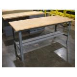 6 FT METAL FRAMED OAK WORK BENCH