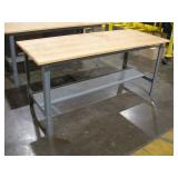 6 FT METAL FRAMED OAK WORK BENCH